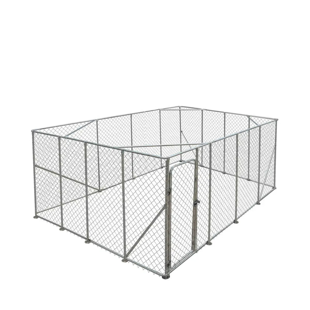 20' x 20' Outdoor Dog Kennel Playpen, Outdoor Dog Runner, Pet Exercise House, Lockable Gate, 6' Chain-Link Fence, TMG-DCP2020