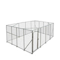 20' x 20' Outdoor Dog Kennel Playpen, Outdoor Dog Runner, Pet Exercise House, Lockable Gate, 6' Chain-Link Fence, TMG-DCP2020