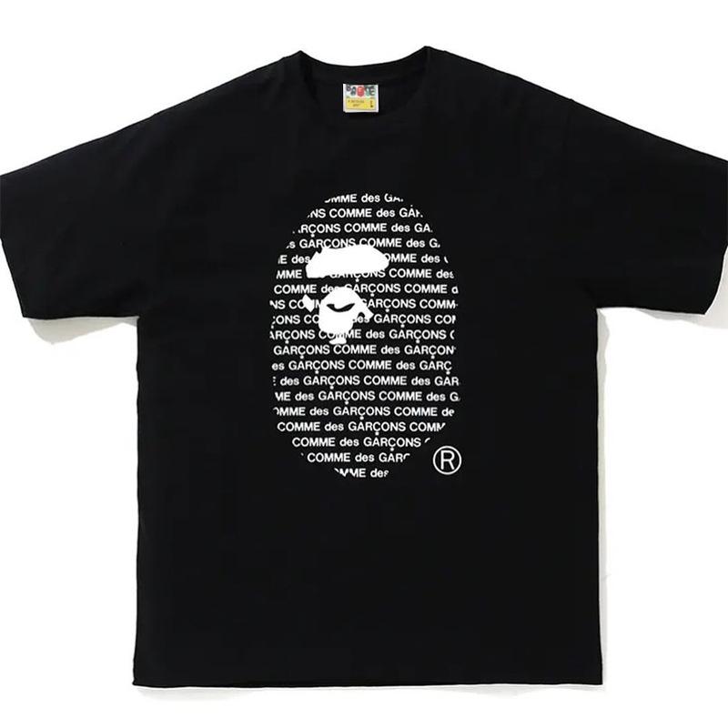Bathing Ape T-Shirt Letter Ape Head Printed Cotton Short Sleeve T-shirt