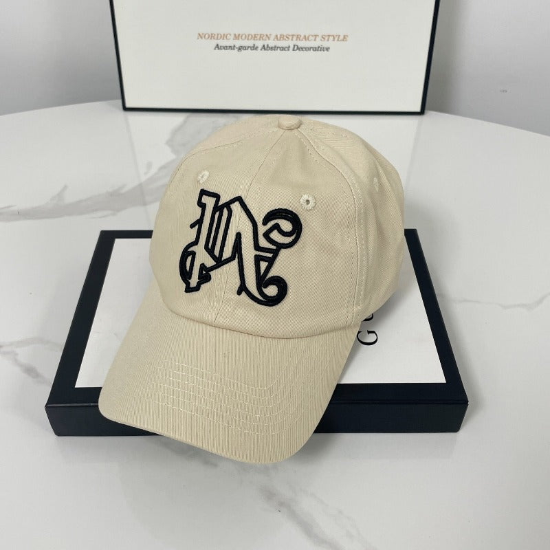 Palm Angels hats flame alphabet palm tree embroidered distressed baseball cap