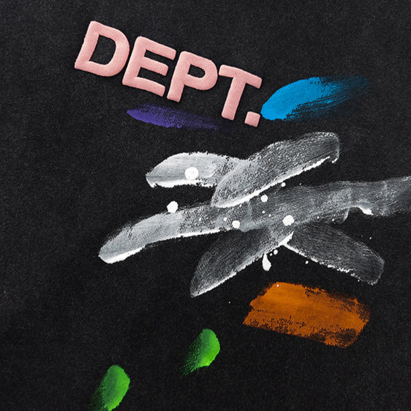 Gallery Dept T-shitrs Splash Ink Hip Hop Trend plus Size Short Sleeve
