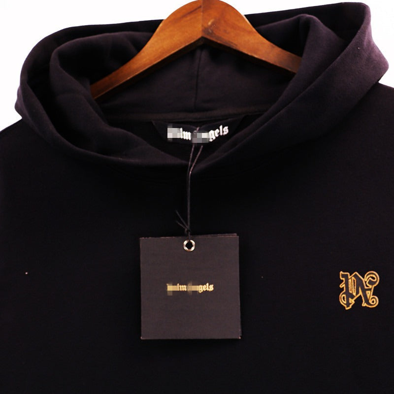 Palm Angels Hoodie Smoke Letter Flame Print Hooded Sweater