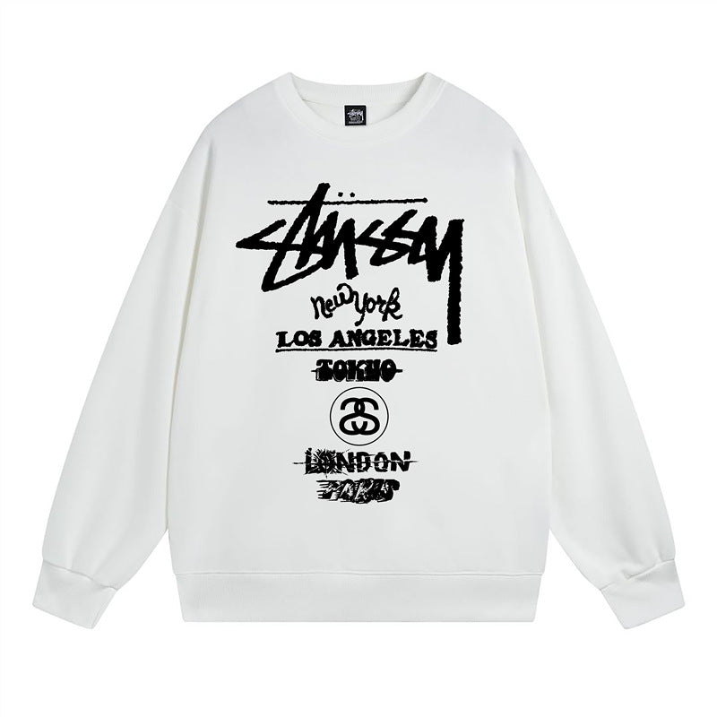 Stussy Sweatshirts Autumn/Winter Fleece Couple Sweatshirts