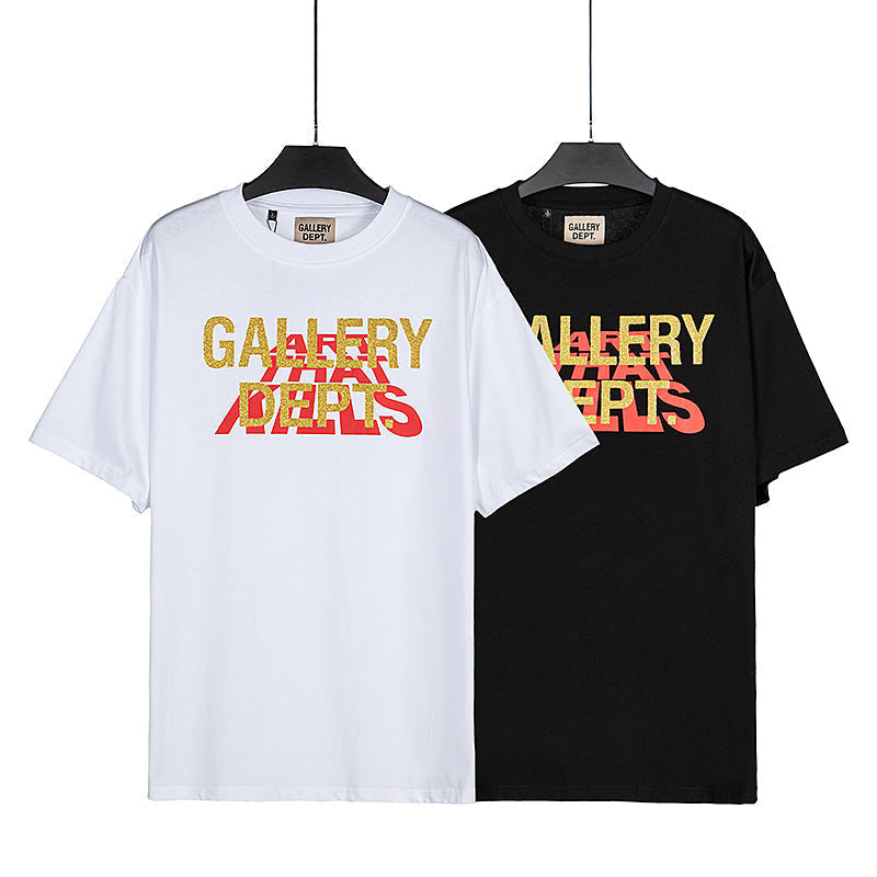 Gallery Dept T-shitrs Vintage Printed plus Size Men and Women Short Sleeve