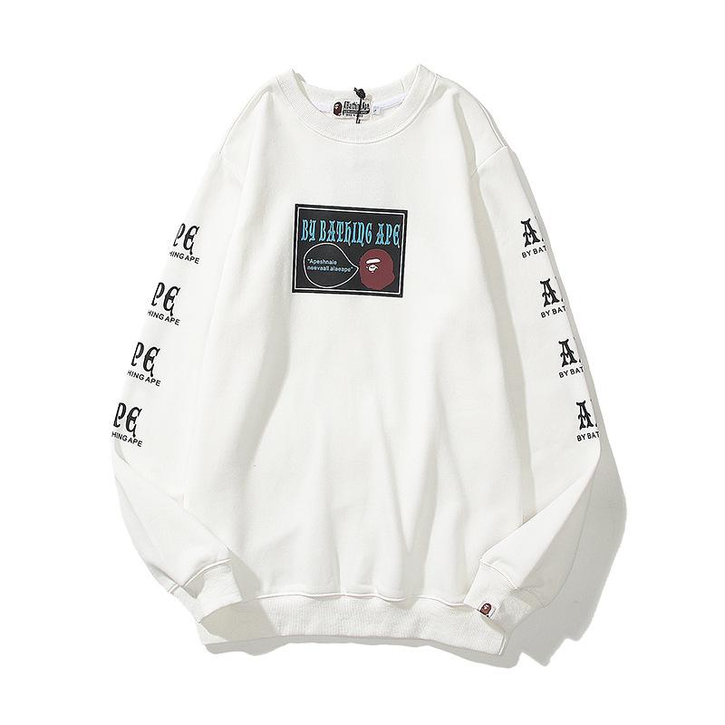 Bathing Ape Sweatshirts Spring and Autumn Thin round Neck Sweater Male and Female Large Size Youth Pullover Pure Cotton Top