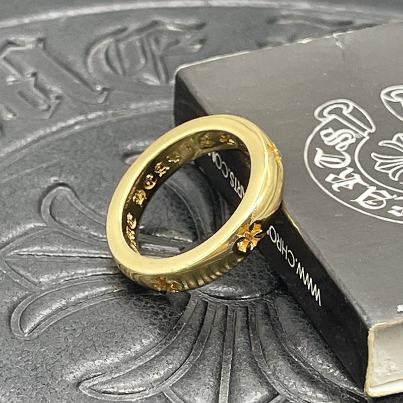 Chrome Heart Ring Golden Cross
