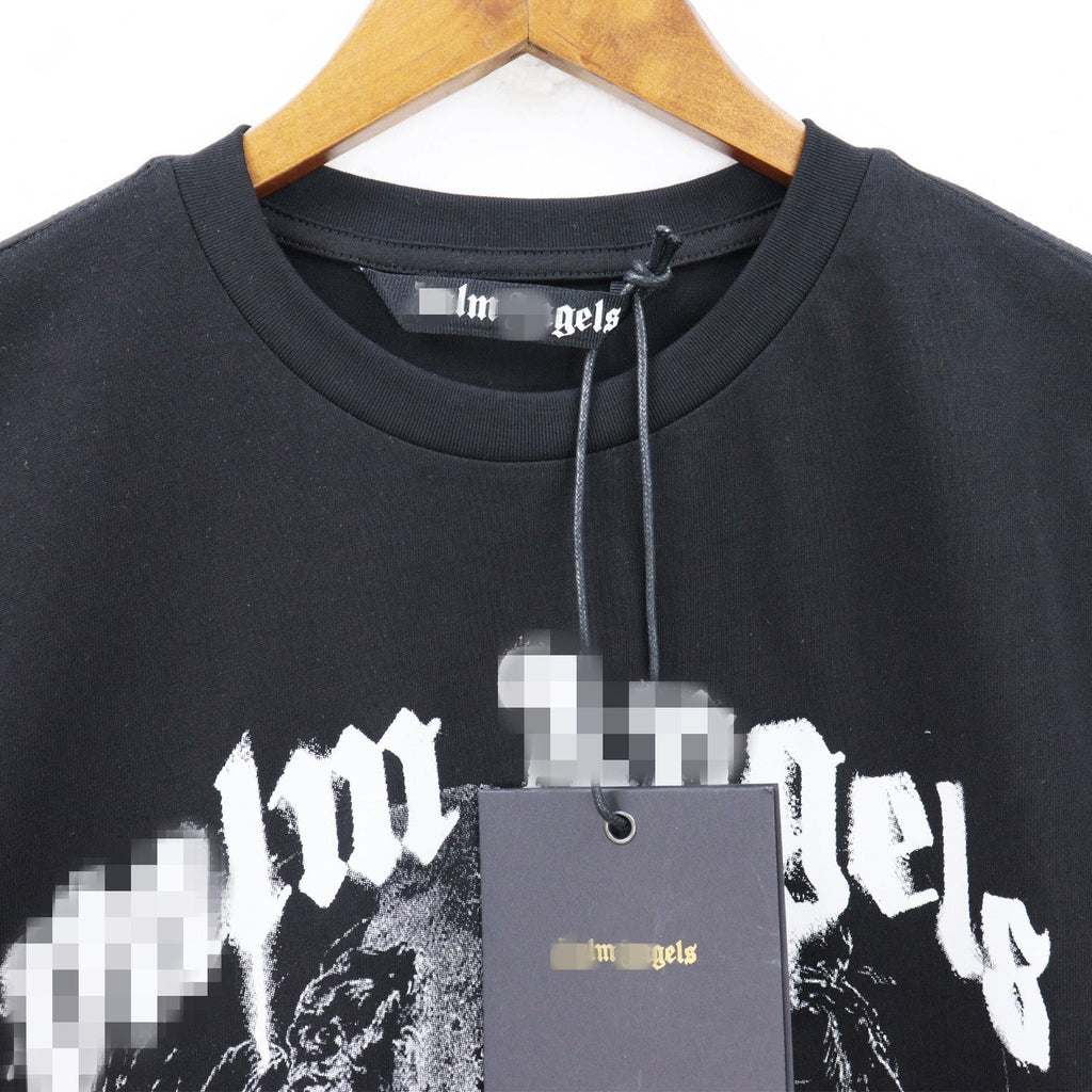 Palm Angels T-shirt Smoke Skull Angel Print Short Sleeve T-shirt