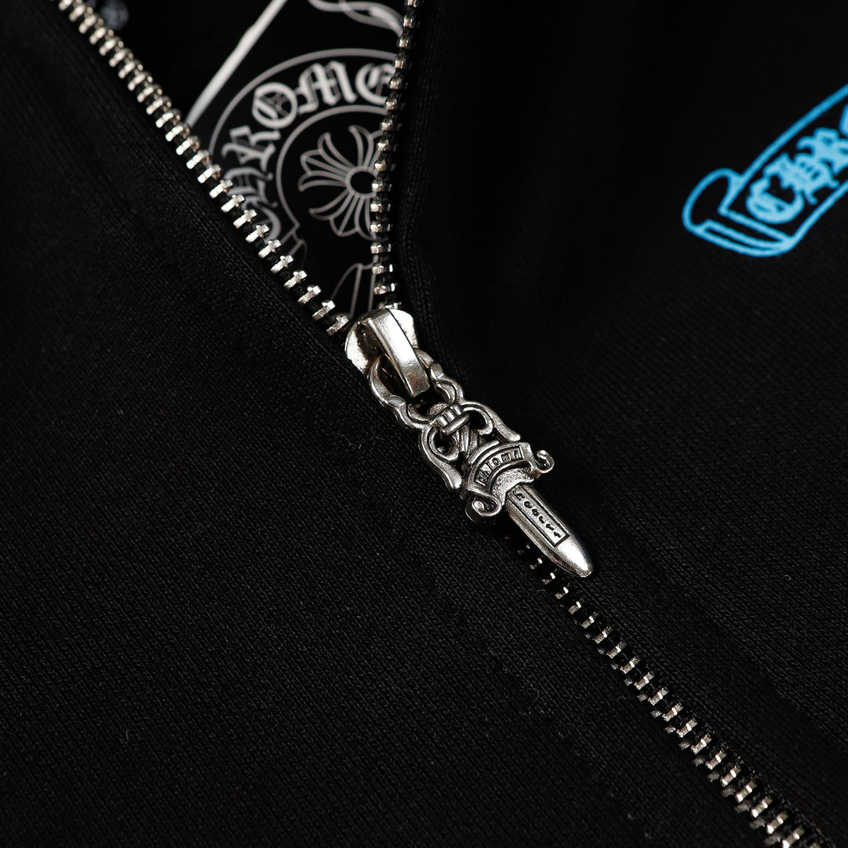 Chrome Heart HoodieCH Premium Lightning Blue Zipper Hooded Sweater Jacket Cardigan