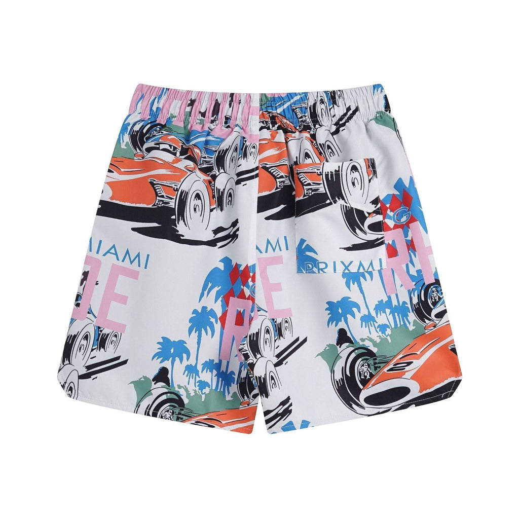Rhude T-shirt Racing Letter Logo Casual Short Sleeve Shirt, Shorts