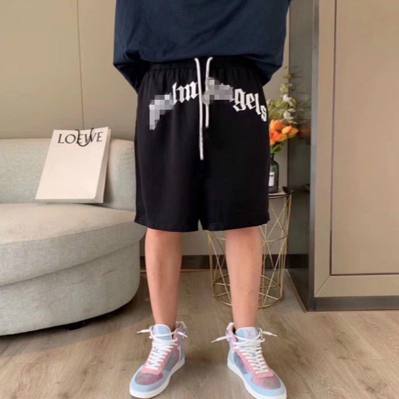 Palm Angle Shorts Palm Angels Letter Printed Casual Shorts Men's and Women's High Street Sports