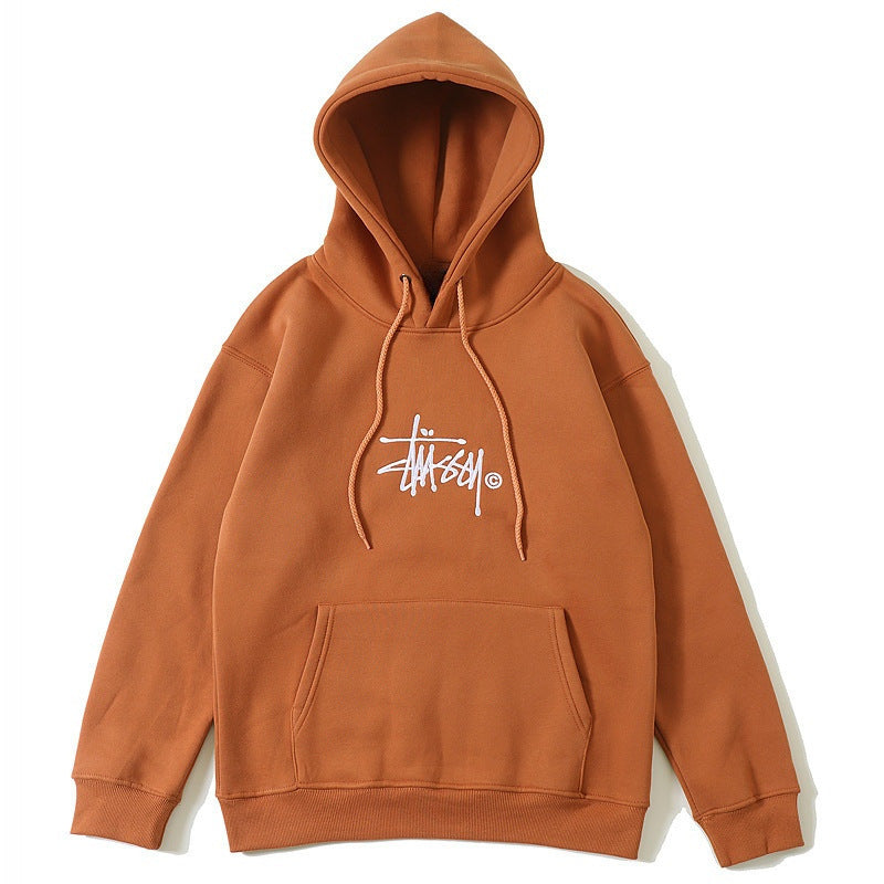 Stussy Hoodie Embroidered Logo Fleece Hoodie