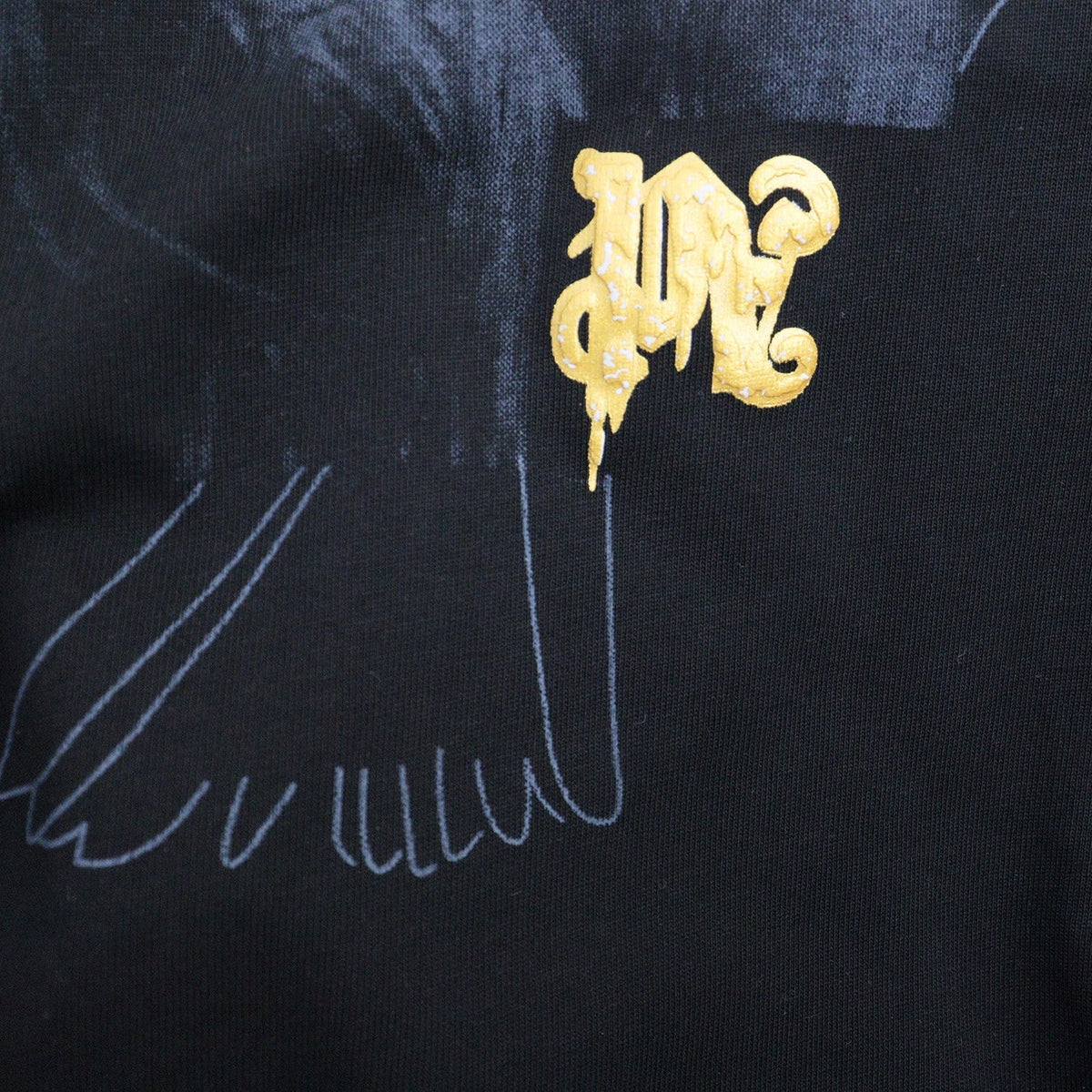 Palm Angels T-shirt Pigeon Flow Lacquer Letter Foam Short Sleeve T-shirt