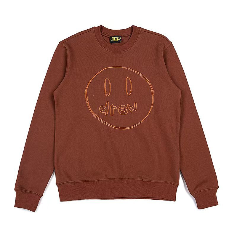 Drew House Sweatshirts Unisex Sketch Smiley Face Crew Neck Sweater