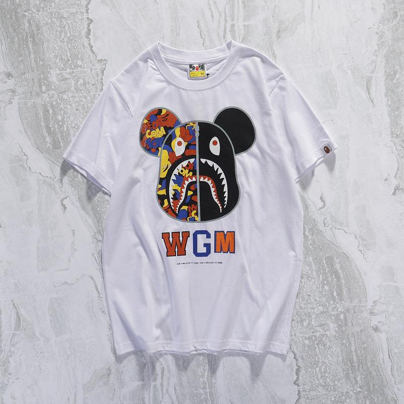 Bathing Ape T-Shirt Cartoon Camouflage Bear Little Monkey Bottoming Shirt Short Sleeve T-shirt