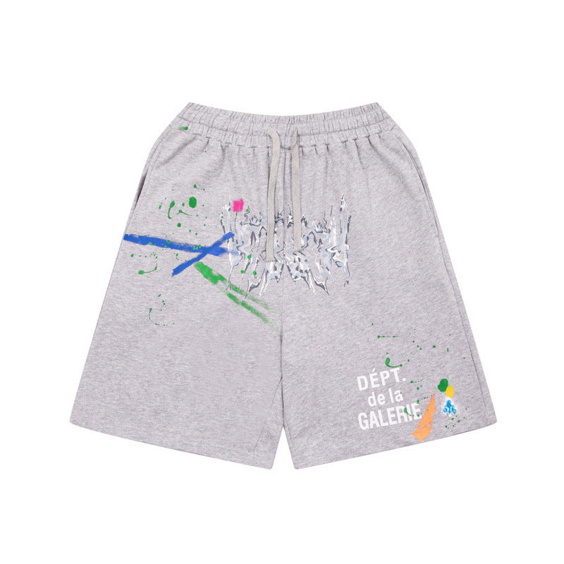 Gallery Dept Shorts Hand Painted Splash Ink Graffiti Alphabet Casual Shorts