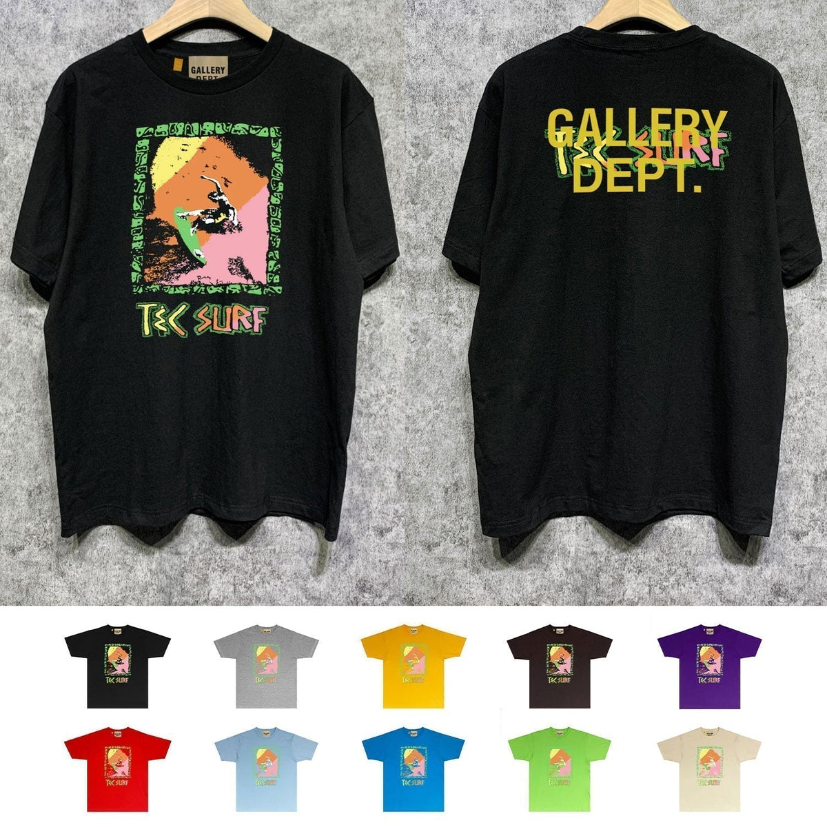 Gallery Dept T Shirt Retro Printed Loose Short-Sleeved Shirt