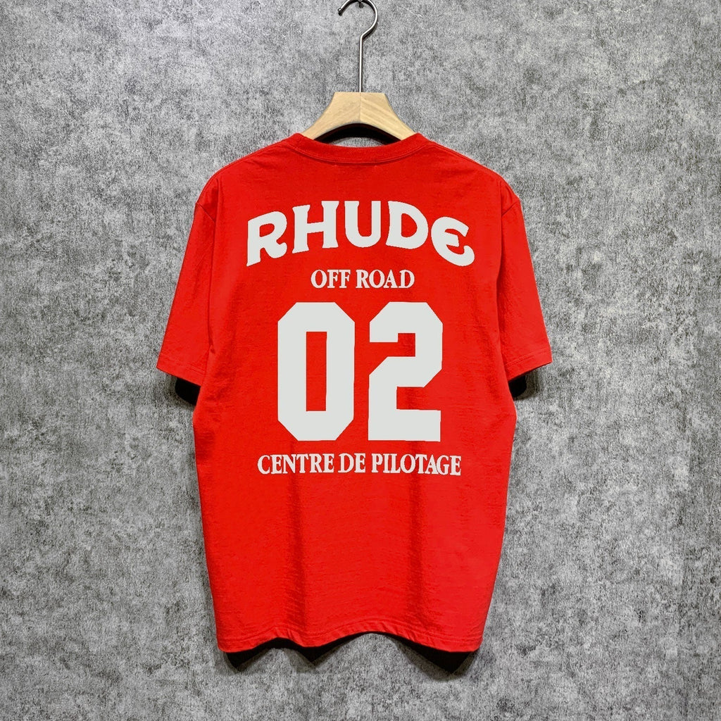 Rhude T-shirts Printed Trendy Pure Cotton