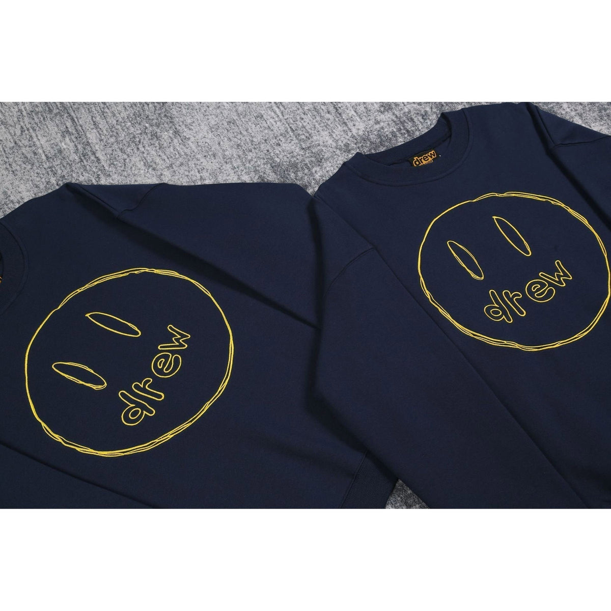 Drew House Sweatshirts Unisex Sketch Smiley Face Crew Neck Sweater