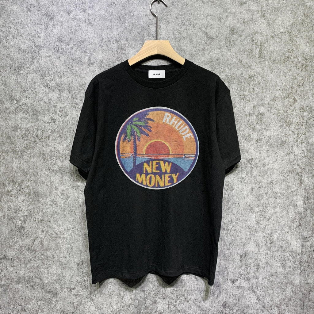 Rhude T-shirts Printed Trendy Pure Cotton
